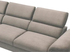 Sofá de canto esquerdo convertível veludo taupe design SEPINA de Pascal Morabito