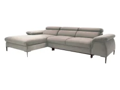 Sofá de canto esquerdo convertível veludo taupe design SEPINA de Pascal Morabito