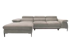 Sofá de canto esquerdo convertível veludo taupe design SEPINA de Pascal Morabito