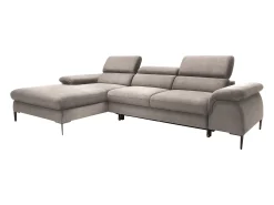 Sofá de canto esquerdo convertível veludo taupe design SEPINA de Pascal Morabito