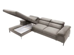 Sofá de canto esquerdo convertível veludo taupe design SEPINA de Pascal Morabito