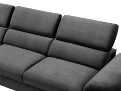 Sofá de canto esquerdo convertível em veludo antracite design SEPINA de Pascal Morabito