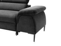 Sofá de canto esquerdo convertível em veludo antracite design SEPINA de Pascal Morabito