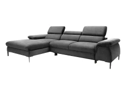 Sofá de canto esquerdo convertível em veludo antracite design SEPINA de Pascal Morabito