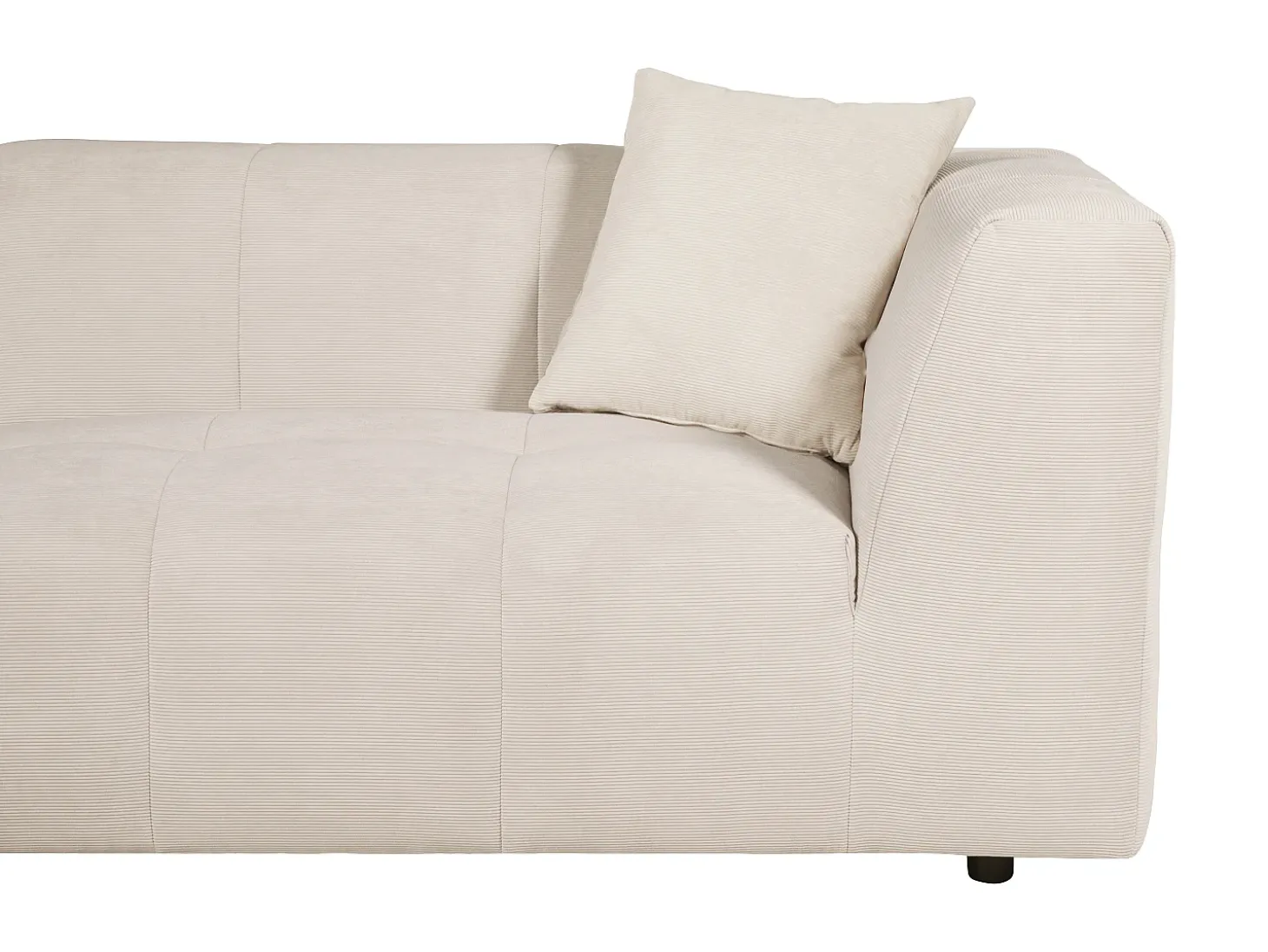 Sofá de canto esquerdo em veludo canelado bege NAEMIA da Maison Céphy