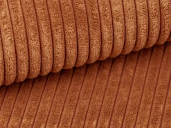 Sofá de canto esquerdo em veludo canelado cor terracota ERYNEL