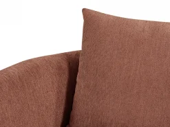 Sofá de canto esquerdo em veludo texturizado cor terracota LOUSADO
