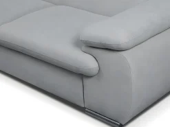 Sofá de canto esquerdo modular em tecido cinza claro FABIEN