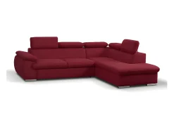 Sofá de canto esquerdo modular em tecido vermelho FABIEN