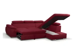Sofá de canto esquerdo modular em tecido vermelho FABIEN