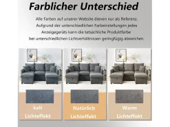 Sofá de canto estofado - 188 x 82 x 86 cm - 3 lugares - 2 apoios para pés com armazenamento + 2 gavetas - veludo - bege