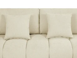 Sofá de canto grande tecido bege efeito acolchoado estilo design BERENIA
