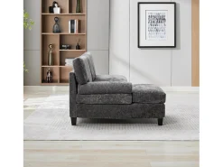 Sofá de canto moderno de 3 lugares - 194 x 118 x 81 cm - para sala de estar e quarto - tecido - cinza