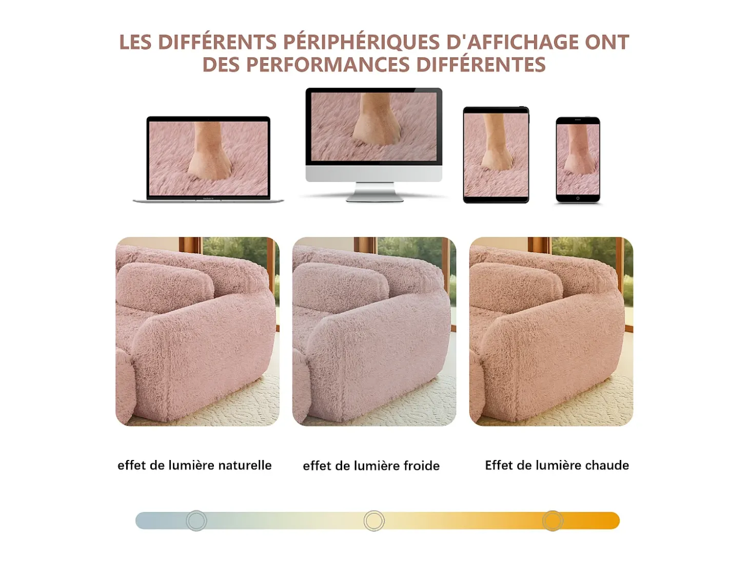 Sofá de Canto Modular Forma de U em tecido peluche, com 2 puffs e 4 almofadas, 378x179x73cm, Rosa
