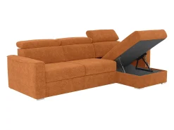 Sofá de canto reversível convertível abertura rápida em tessido terracotta - Cama 140 cm VIZIR