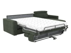 Sofá de canto reversível conversível abertura rápida em tecido verde - Cama de 160 cm VIZIR
