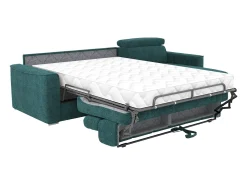 Sofá de canto reversível conversível abertura rápida em tecido azul - Cama de 160 cm VIZIR