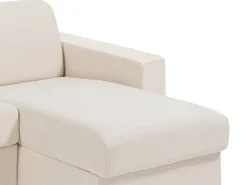 Sofá de canto reversível convertível abertura rápida em tecido bege - 160 cm - 18 cm - CALITO
