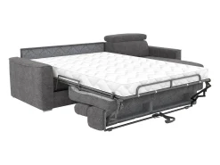 Sofá de canto reversível conversível abertura rápida em tecido cinza - Cama de 160 cm VIZIR