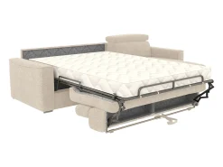 Sofá de canto reversível com abertura rápidaão erpress em tecido bege - Espiritamente de sono para conservação 140 cm VIZIR