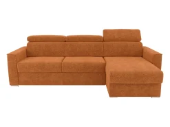 Sofá de canto reversível conversível abertura rápida em tecido terracota - Cama 140 cm VIZIR