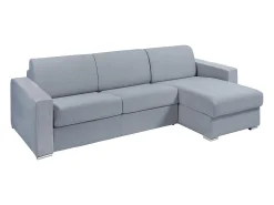 Sofá de canto reversível convertível abertura rápida tecido cinzento - 160 cm - 14 cm - CALITO
