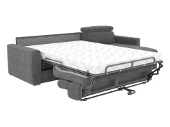Sofá de canto reversível conversível abertura rápida em tecido cinza - Cama 140 cm VIZIR