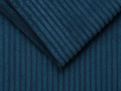 Sofá de canto reversível convertível abertura rápida veludo canelado azul 140 cm - 18 cm CALITO