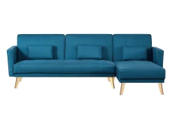 Sofá de canto reversível e conversível azul pato GRACE Escandinavo Moderno