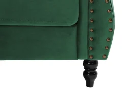 Sofá de canto reversível em veludo verde pinho estilo charme vintage TRUMBO
