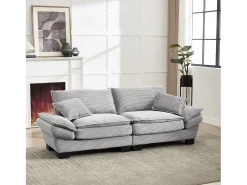 Sofá de casal moderno e simples - 224 x 81 x 81 cm - com edredom - veludo - cinza claro
