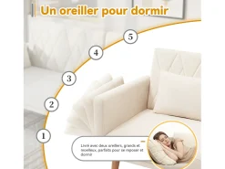 Sofá de dois lugares com função de cama | Sofá-cama dobrável de veludo para espaços pequenos | Cama de hóspedes compacta para sala de estar, quarto e home theater