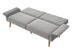Sofá de dois lugares 180x75x82 cm - Encosto ajustável - Veludo - Cinza