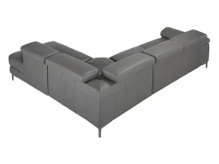 Sofá de relaxamento com chaise longue direita em pele cinzenta escura 6111 ANGEL CERDA