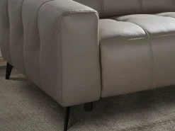 Sofá de relaxamento de 3 lugares em pele cinzenta 6210 ANGEL CERDA