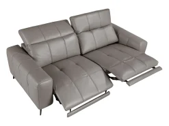 Sofá de relaxamento de 3 lugares em pele cinzenta 6210 ANGEL CERDA