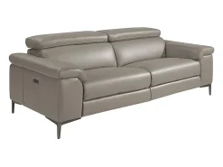 Sofá de relaxamento de 3 lugares em pele cinzenta escura 6122 ANGEL CERDA