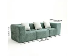 Sofá de sala Eden Simple 3 lugares - branco laranja