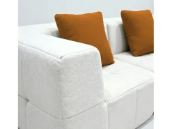 Sofá de sala Eden Simple 3 lugares - branco laranja