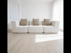 Sofá de sala Eden Simple 3 lugares - branco areia