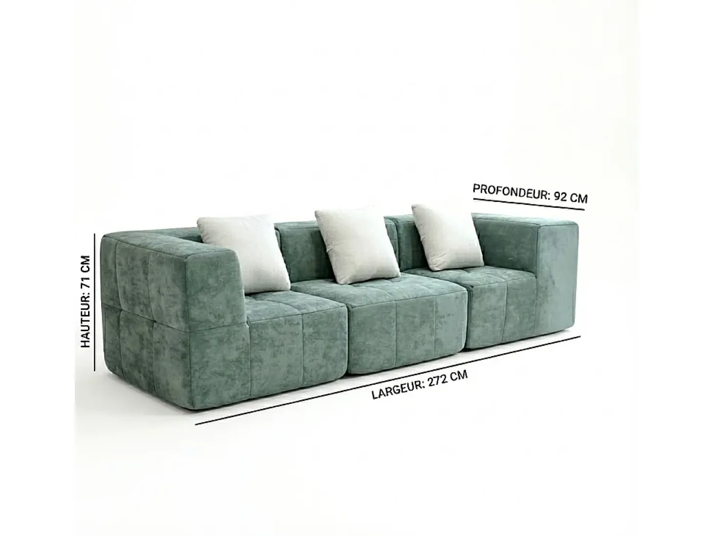 Sofá de sala Eden Simple 3 lugares - branco areia