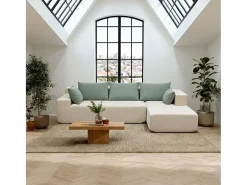 Sofá de sala Luna Branco 3 lugares - sálvia direita