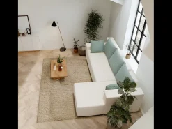 Sofá de sala Luna Branco 3 lugares - sálvia direita