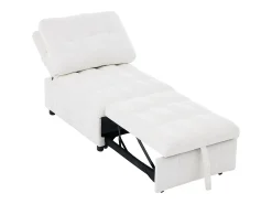 Sofá de um lugar - 68x95x76 cm - encosto ajustável - profundidade do assento ajustável - branco