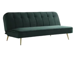 Sofá de veludo Clic Clac "James" - 180 x 83 x 75 cm - 3 lugares - Verde escuro.