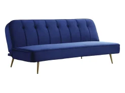 Sofá de veludo Clic Clac "James" - 180 x 83 x 75 cm - 3 lugares - Azul escuro