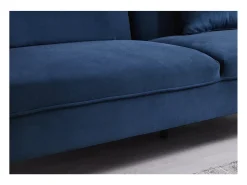 Sofá design conversível de 3 lugares em veludo azul BETTY