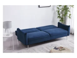 Sofá design conversível de 3 lugares em veludo azul BETTY