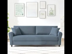 Sofá Direito 4 Lugares Azul Claro Lucerne - Design Contemporâneo e Conforto Excepcional