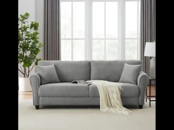 Sofá Direito 4 Lugares Cinza Claro Lucerna - Estilo Contemporâneo e Conforto Excepcional